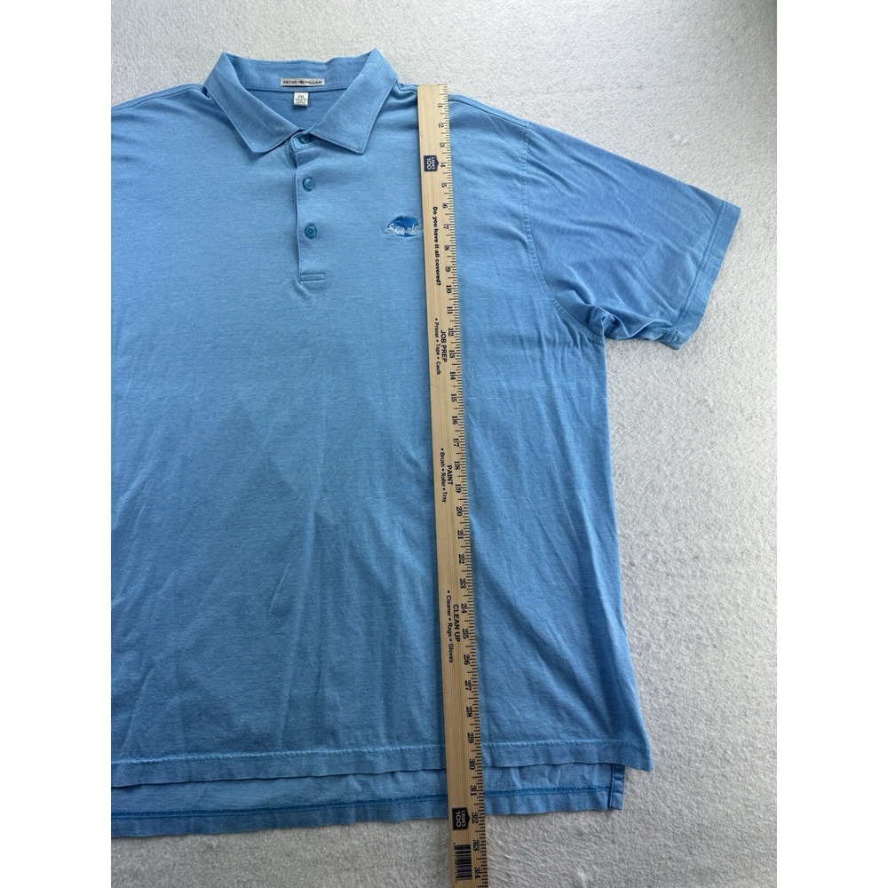 Peter Millar Mens Polo Shirt‎ Size XXL Light Blue 100% Cotton Shadow Wood Logo - Picture 16 of 16